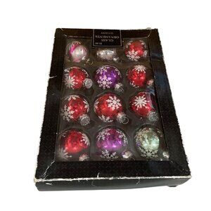 Rauch Glass Christmas Ornaments Snowflake Swirl Floral Designs 2 Inch Set of 12